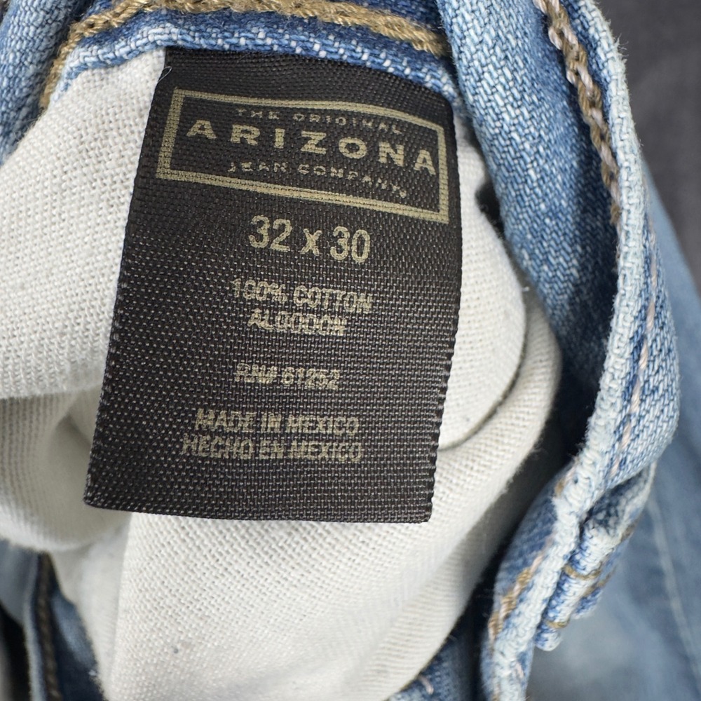 Arizona Jean Company Bootcut Jeans Mens 32x30 Light Wash Distressed Denim 3050 - Picture 6 of 8